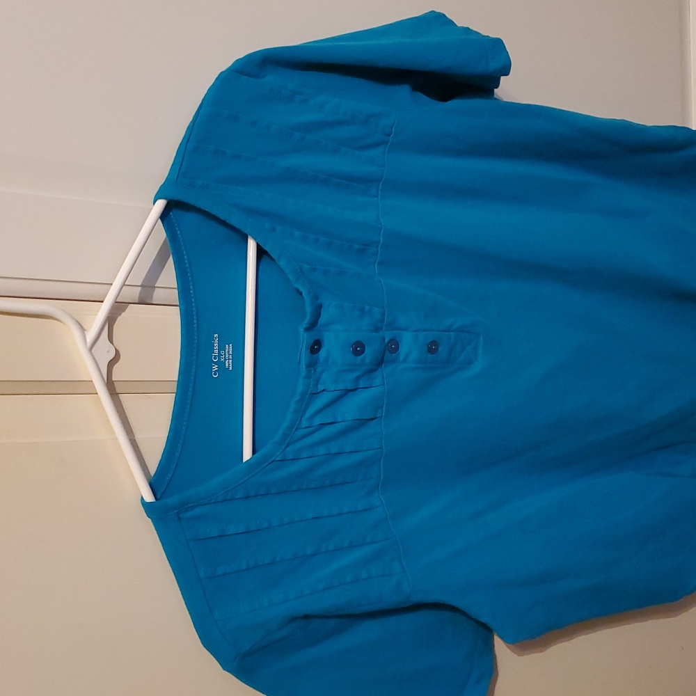 Classic Women's Vibrant Blue Button Down Shirt